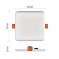 LED panel VIXXO 125×125, štvorcový vstavaný biely,10 W neu.b.,IP65