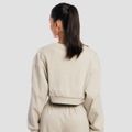 Dámska mikina Cropped Aura Grey - GymBeam, veľkosť XS