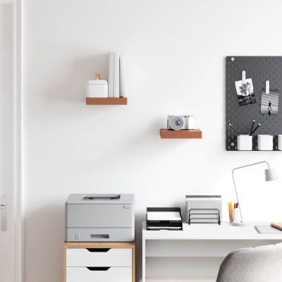 vidaXL Stenná polica 2 pcs Červená 23 x 23,5 x 4 cm Kompozitné drevo