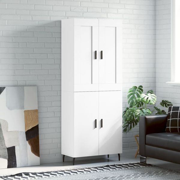 vidaXL Vysoká skrinka biela 69,5x34x180 cm spracované drevo