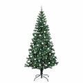 vidaXL Umelý predsvietený vianočný stromček Zelená 240 cm PVC a kov