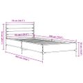 vidaXL Posteľný rám dymový dub 75x190 cm kompozitné drevo a kov