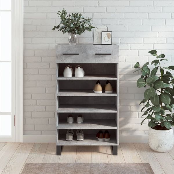 vidaXL Botník betónovo sivý 60x35x105 cm kompozitné drevo