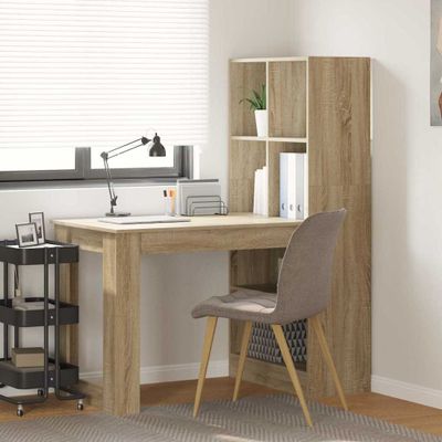 vidaXL Stôl s poličkou Sonoma dub 122 x 67 x 145 cm Kompozitné drevo