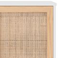 vidaXL Komoda biela 105x30x60 cm masívna borovica a prírodný ratan