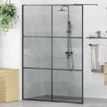 vidaXL Stena walk-in sprchy Čierna 140 x 195 cm tvrdené sklo