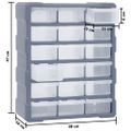 vidaXL Organizér s 18 strednými zásuvkami 38x16x47 cm