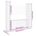 vidaXL Železný gabiónový kôš v tvare U s 2 stĺpmi 140x20x150 cm