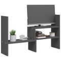 vidaXL Stojan na monitor sivý (39-72)x17x43 cm masívna borovica
