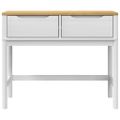 vidaXL Konferenčný stolík FLORO biely 89,5x36,5x73 cm borovicový masív