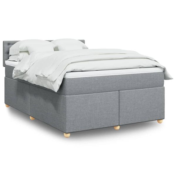 vidaXL Boxspring posteľ s matracom svetlosivá 100x200 cm látka