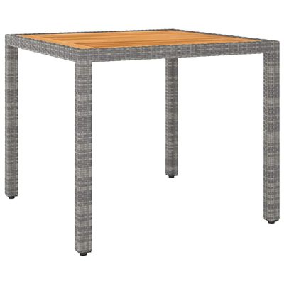 vidaXL Záhradný stôl sivý 90x90x75 cm polyratan