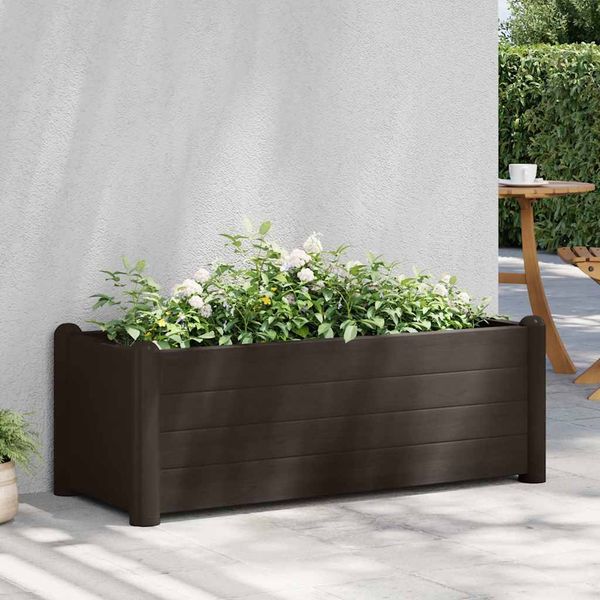 vidaXL Vyvýšený záhradný záhon PP kávový 100x43x35 cm