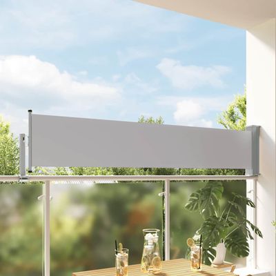 vidaXL Zaťahovacia bočná markíza na terasu sivá 60x300 cm