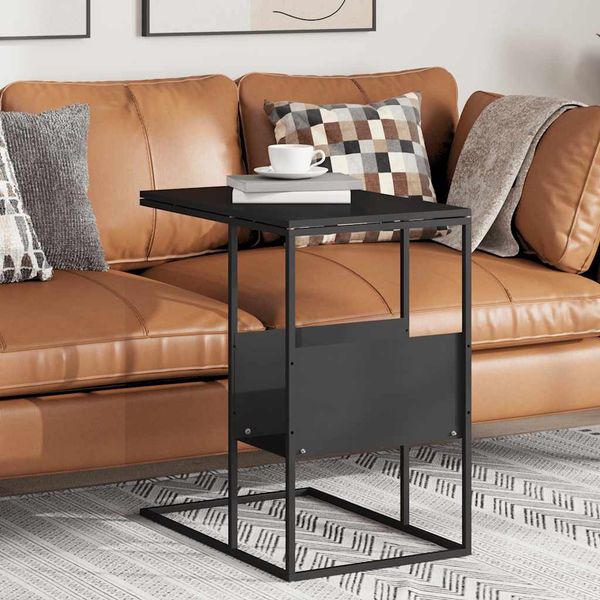 vidaXL Bočný stolík čierny 55x36x59,5 cm spracované drevo