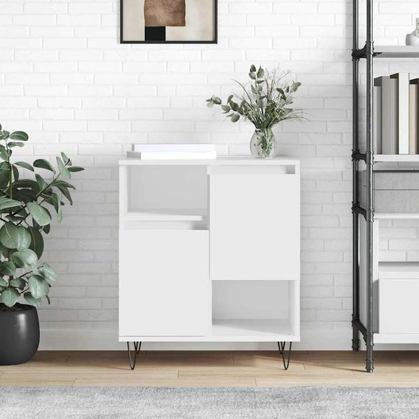 vidaXL Komoda biela 60x35x70 cm spracované drevo