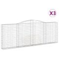 vidaXL Oblúkové gabionové koše 3 ks 400x30x140/160 cm pozink. železo
