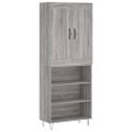 vidaXL Vysoká skrinka sivý dub sonoma 69,5x34x180 cm spracované drevo