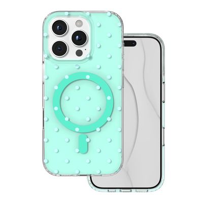 Obal Bubble Dots Mag pre iPhone 16 Pro 6,3" zelený