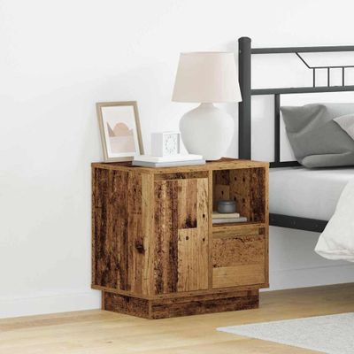 vidaXL Nočný stolík so zásuvkou 2 pcs Staré drevo 50 x 34,5 x 50 cm