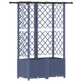 vidaXL Vyvýšený záhon s mriežkou a strechou Sivá 124 x 40 x 136 cm PP