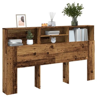 vidaXL Skrinka na čelo postele staré drevo 180x19x103,5 cm komp. drevo