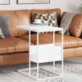 vidaXL Bočný stolík biely 55x36x59,5 cm spracované drevo