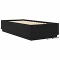 vidaXL Posteľový rám s LED Čierny dub 80 x 200 cm Kompozitné drevo