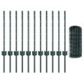 vidaXL Euro oplotenie s pilierom 25 x 0,6 m PVC potiahnutá oceľ Zelená