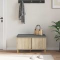 vidaXL Predsieňová lavica s vankúšom Sonoma dub 80 x 38 x 46 cm
