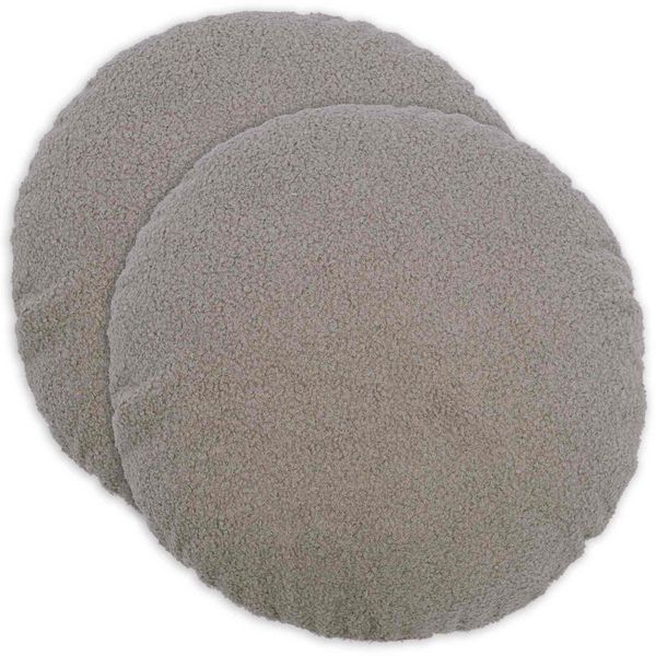 vidaXL Poťah na podložku 2 pcs HEERLEN Svetlosivá Ø 40 cm Bouclé