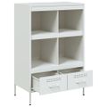 vidaXL Vysoká skrinka biela 68x39x101,5 cm oceľ
