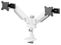 Neomounts DS65S-950WH2  Neomounts NEXT One SL Desk Mount, double display, sliding VESA (topfix clamp/grommet), white Držák, VESA, stolní, pro 2 ploché/zakrivené monitory, úhloprícka 24–34", náklon 140°, otácení 180°, rotace 180°, nosnost 22kg, bí