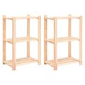vidaXL Regály s 3 policami 2 ks 60x38x90 cm borovicový masív 150 kg