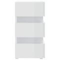 vidaXL Nočný stolík s LED, lesklý biely 45x35x67 cm, kompozitné drevo