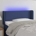 vidaXL Čelo postele s LED modré 93x16x78/88 cm látka