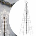 vidaXL LED vianočný stromček s hrotmi 220 LED studená biela 180 cm