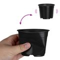 vidaXL Kulatý kvetináč 200 ks Čierna Ø 10 x 8 cm Plast