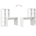 vidaXL Stôl s poličkou Biela 138,5 x 55 x 143 cm Kompozitné drevo