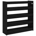 vidaXL Regál na topánky čierny 80x25x81 cm spracované drevo