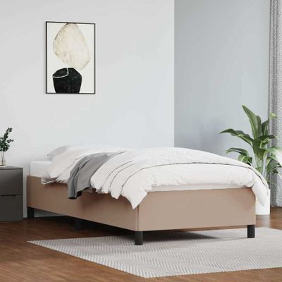 vidaXL Posteľný rám bez matraca kapučínový 80x200 cm umelá koža