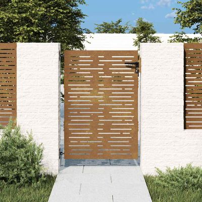 vidaXL Záhradná brána 85x125 cm, corten oceľ, štvorcový dizajn