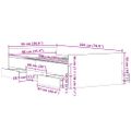 vidaXL Rám postele Čierny dub 203 x 93 x 50 cm Kompozitné drevo