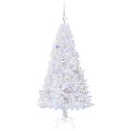 vidaXL Umelý vianočný stromček Biela 150 cm PVC a oceľ