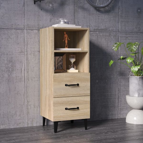 vidaXL Komoda vo farbe dubu sonoma 34,5x34x90 cm spracované drevo