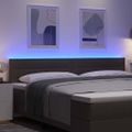 vidaXL LED hlavová doska s LED pásikmi Tmavohnedá 200 cm látka