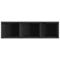vidaXL Kvetináč s kolieskami 3 nádoby čierny 107x32x38 cm polyratan
