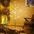 vidaXL LED strom s dizajnom bielej brezy 48 teplých bielych LED 120cm