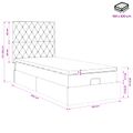 vidaXL Ottoman posteľ s matracom a LED Ružová 100 x 200 cm Zamat