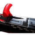 Červený pedálový go-kart s nastaviteľným sedadlom